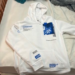 White blue legend hoodie